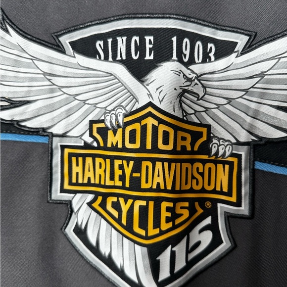 Harley Davidson 115th Year Button Vented Shirt Garage Motorcycle Shop XL - Picture 12 of 14